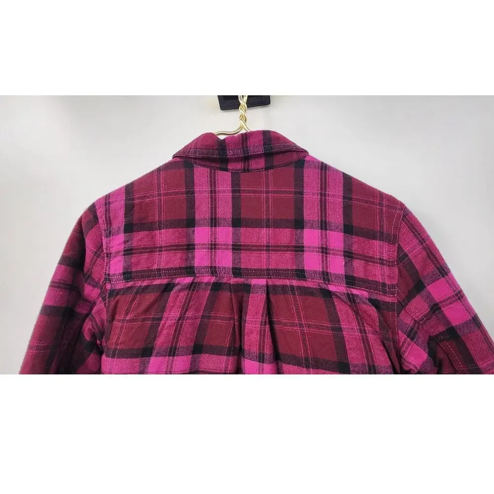 New NWT The‎ Childrens Place Girls Sherpa Lined Plaid Flannel Size large 10-12